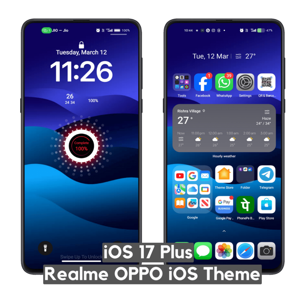 ios 17 plus iphone theme for realme