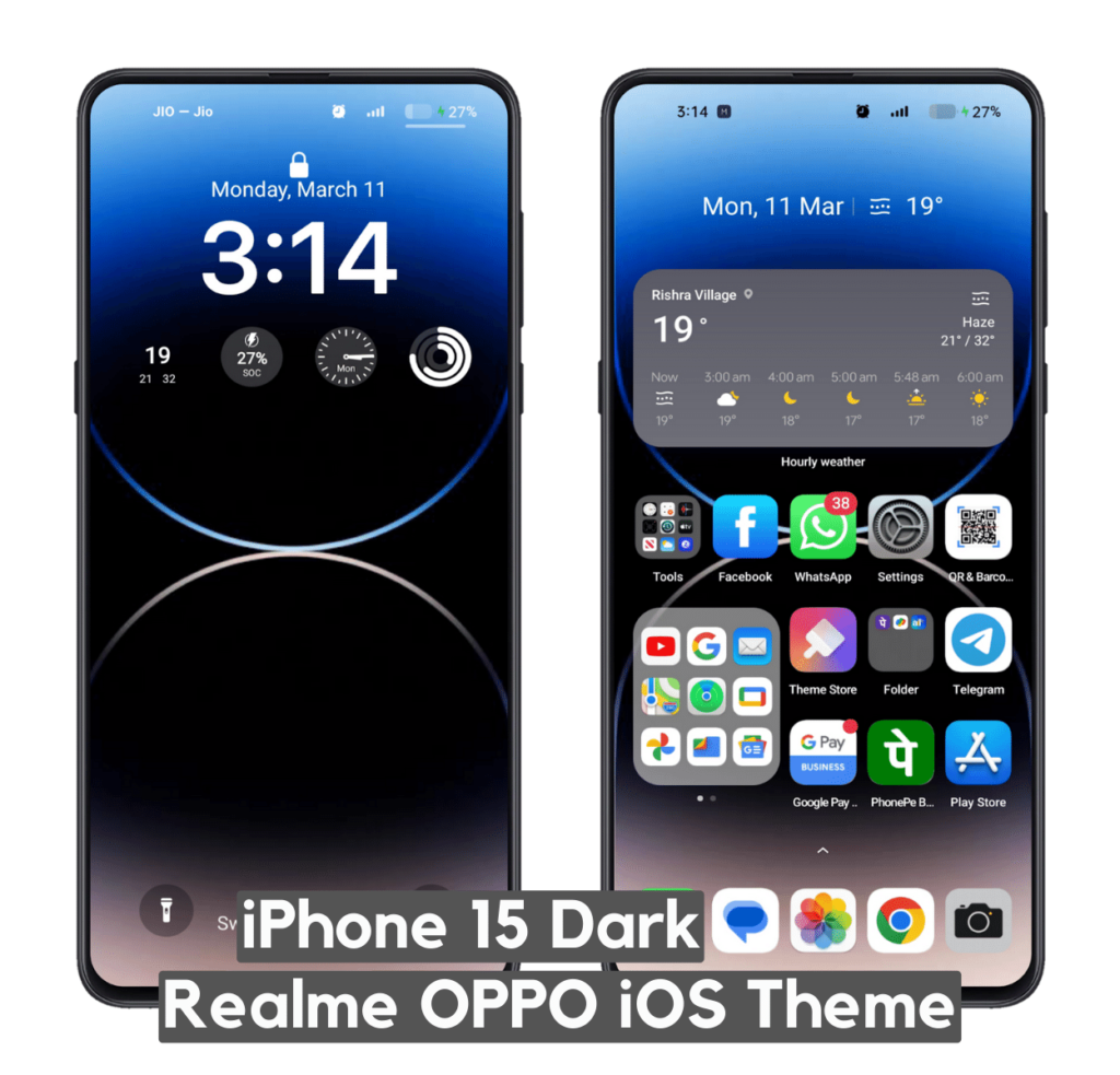 iphone 15 dark ios theme for realme