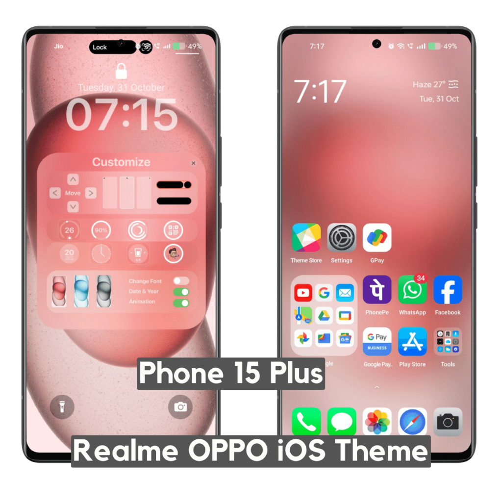 Phone 15 Plus iOS Theme for OPPO Realme