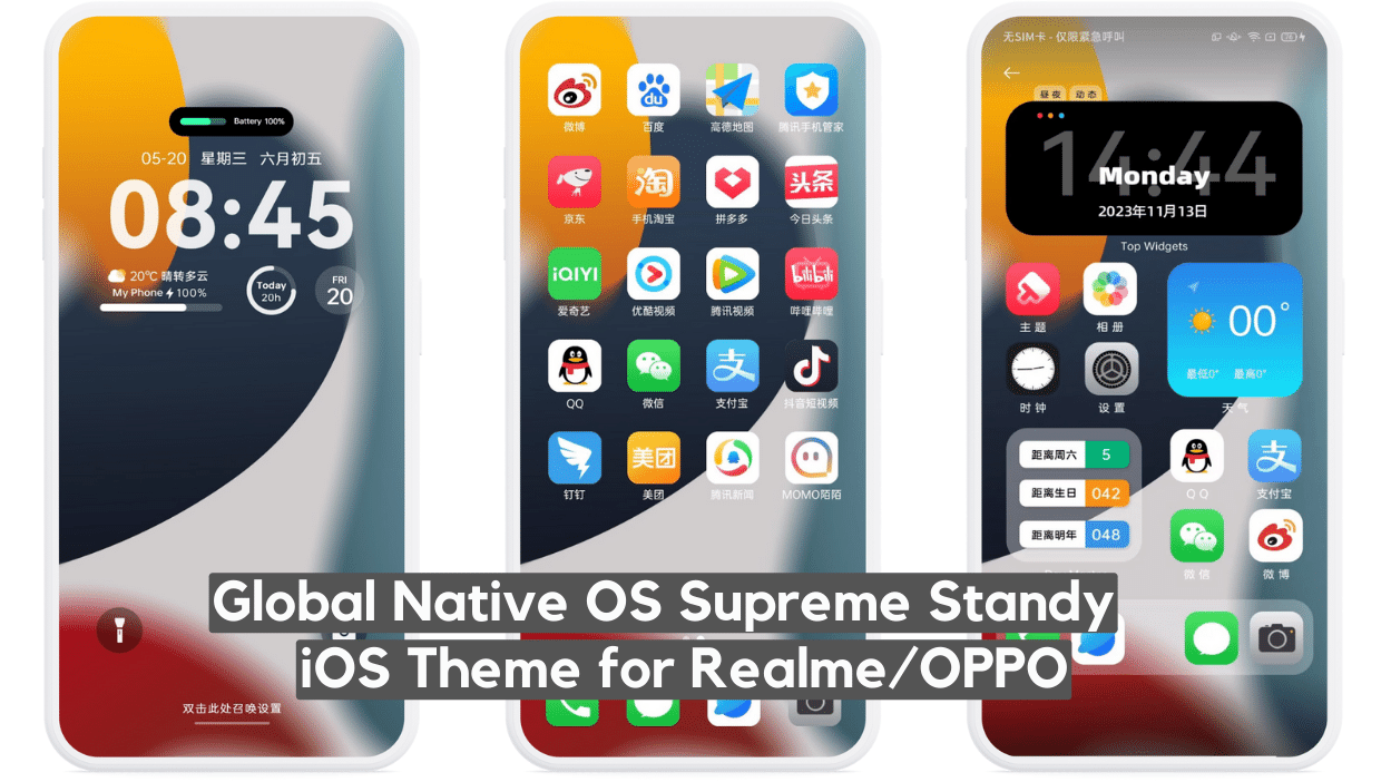 Global Native OS 17 Supreme iOS Theme for Realme UI & OPPO with cool Lockscreen