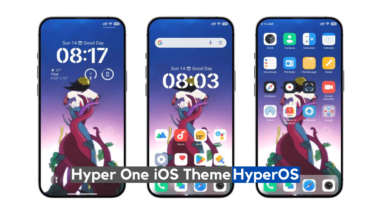 HyperOne iOS Theme for HyperOS with Minimal iOS