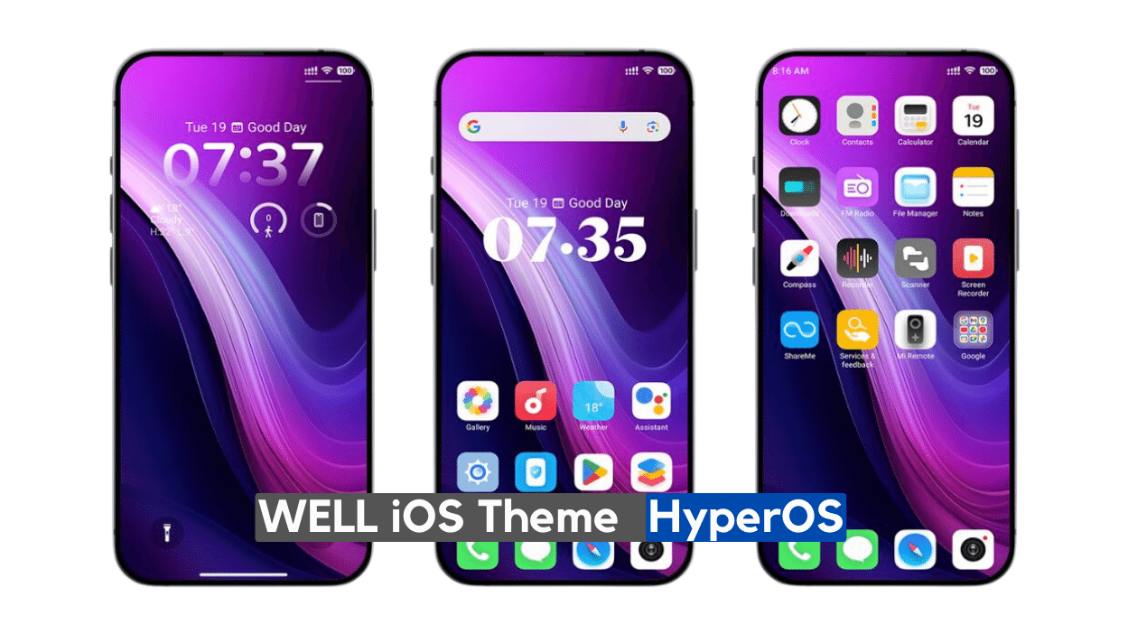 Well iOS Theme for HyperOS with Charging Animation