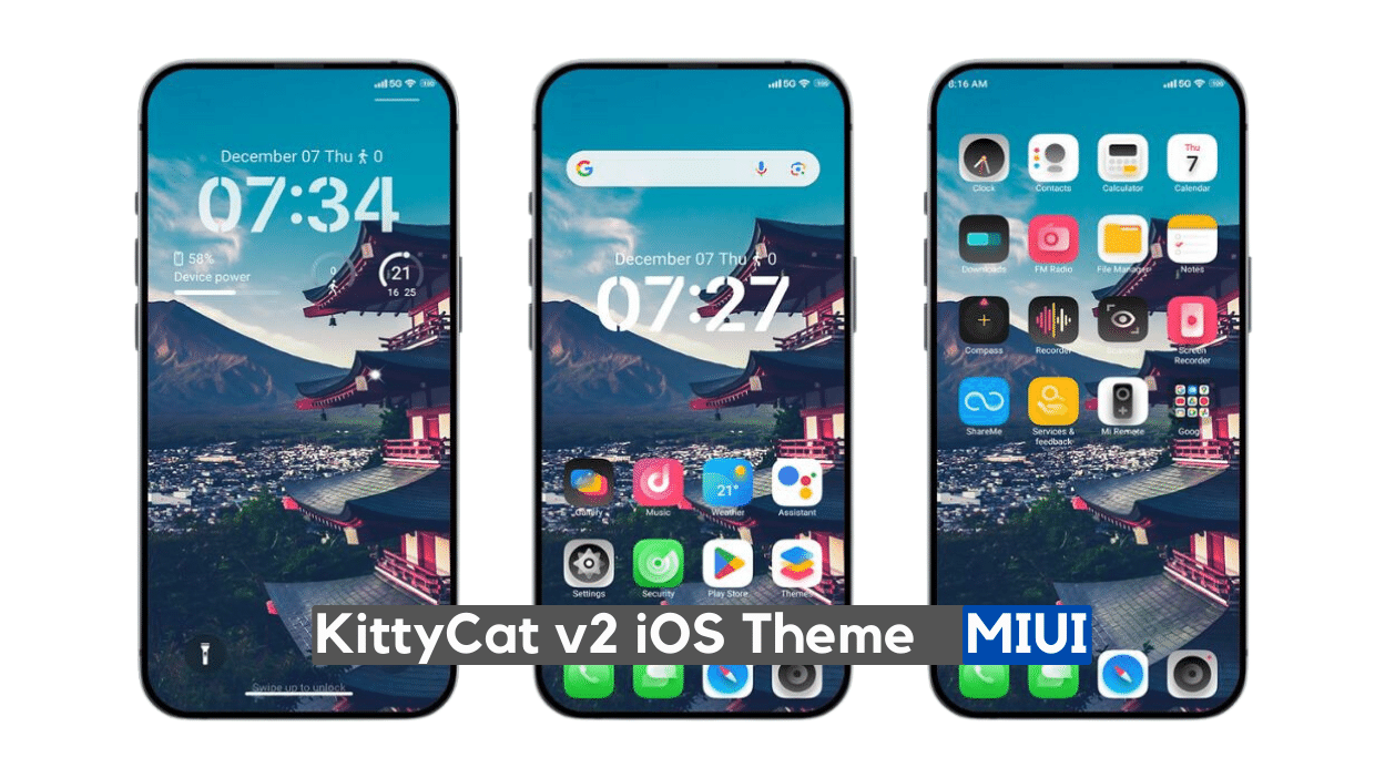 KittyCat V2 MIUI iOS Theme with Premium iOS Icons