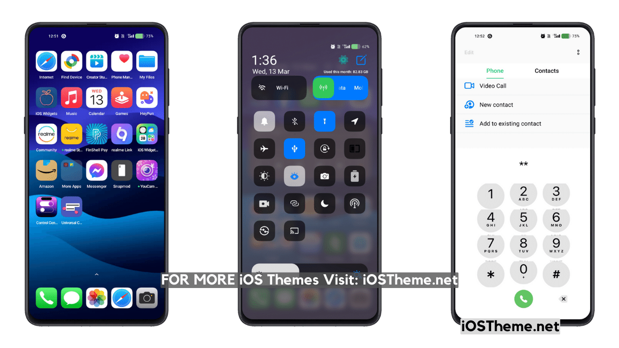 iOS 17 Blue iOS Theme for Realme