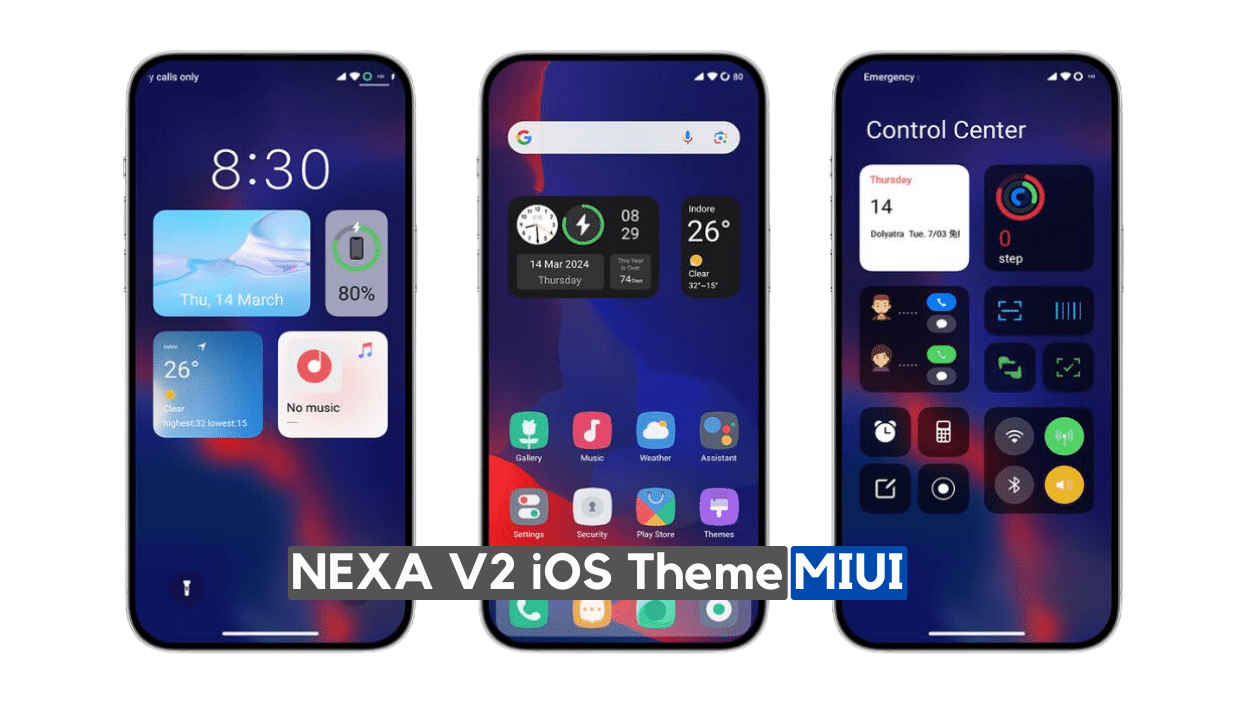 Nexa v2 MIUI iOS Theme with iOS 14 Style Lockscreen