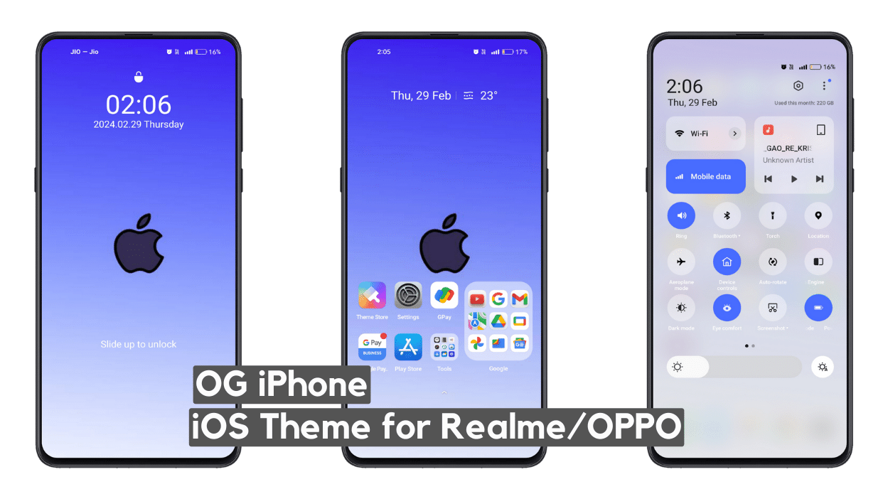 OG iPhone 15 iOS Theme for Realme UI & OPPO with cool Lockscreen